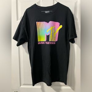Vintage MTV Large Black T-shirt Retro